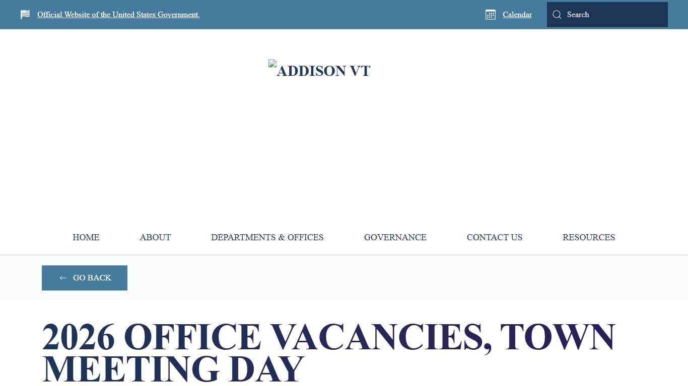 2026 Office Vacancies, Town Meeting Day - Addison, VT